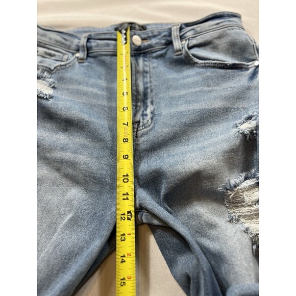 Wild Oak Risen Jeans Womens 13 Blue High Rise Wide Leg Light Wash Distressed - Picture 7 of 11